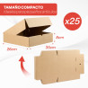 Pack 25 Cajas de Cartón Automontables 35x26x8 cm ideal para tus envíos Pack 25 Cajas de Cartón Automontables 35x26x8 cm ideal para tus envíos